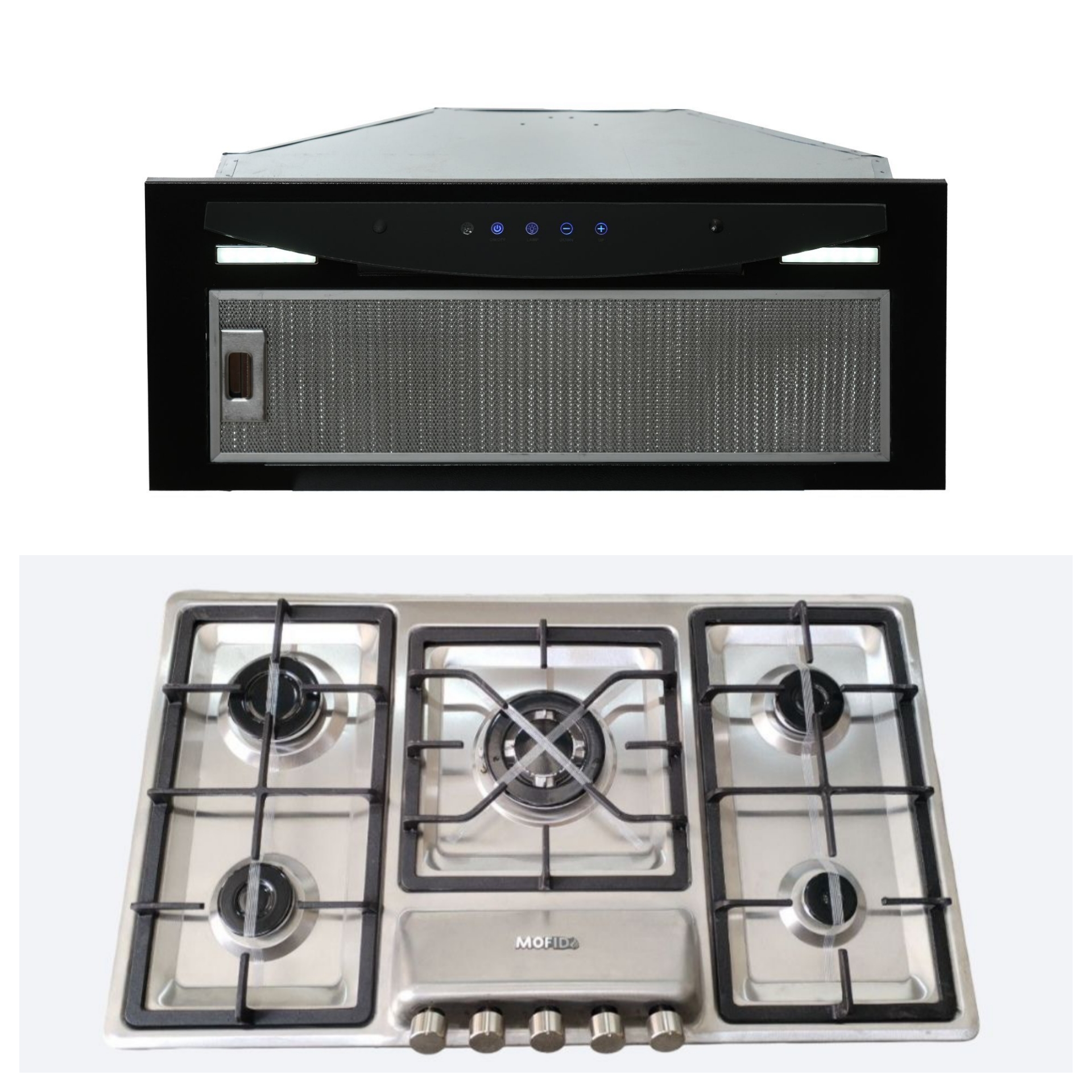 تصویر ست هود و اجاق گاز صفحه ای برند مفید ست هود مخفی و اجاق گاز صفحه ای برند مفید